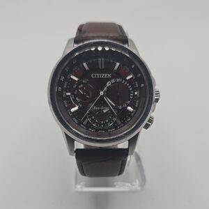 Citizen Eco-Drive with Dark Brown Leather and Silver Case